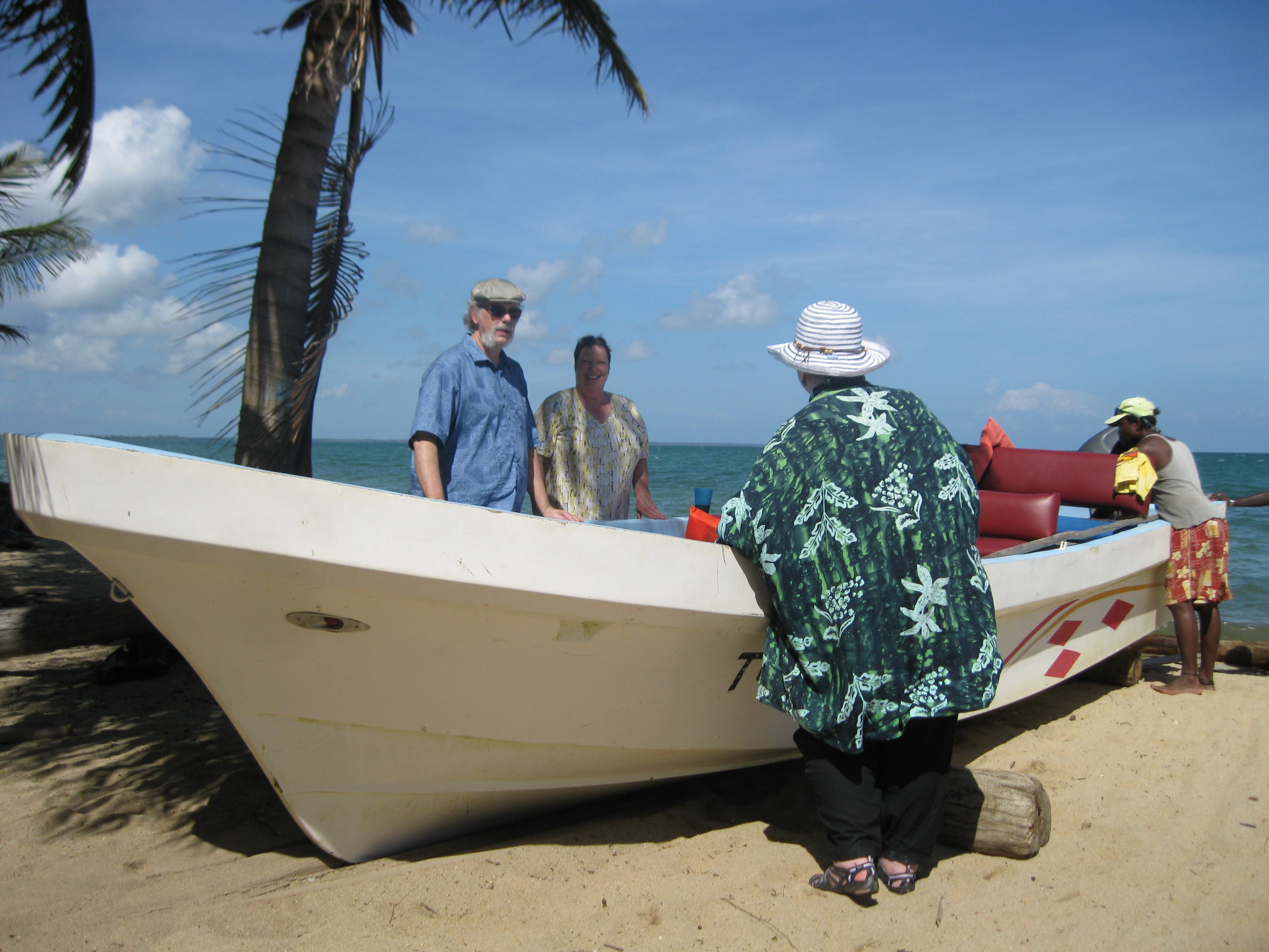 Mark and Vicki checking out the boat